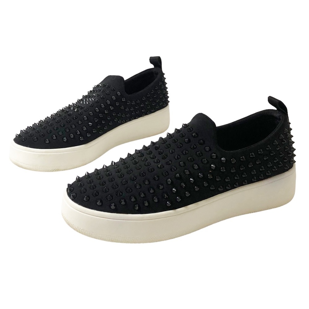 Steve Madden Baxon Black Studs Slip On Sneaker Black Size 7M
